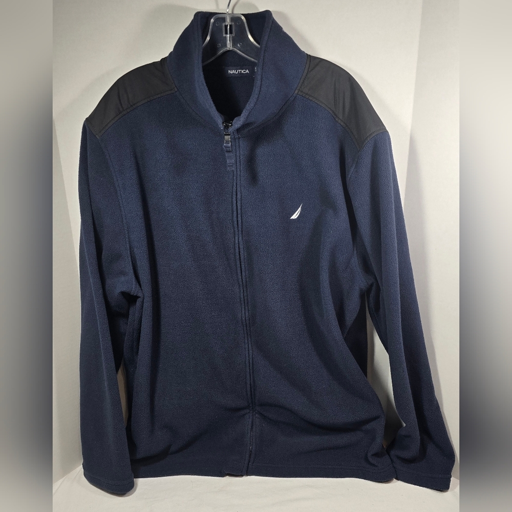 Nautica Full Zip Performance Fleece Jacket Men's XXL Navy Blue